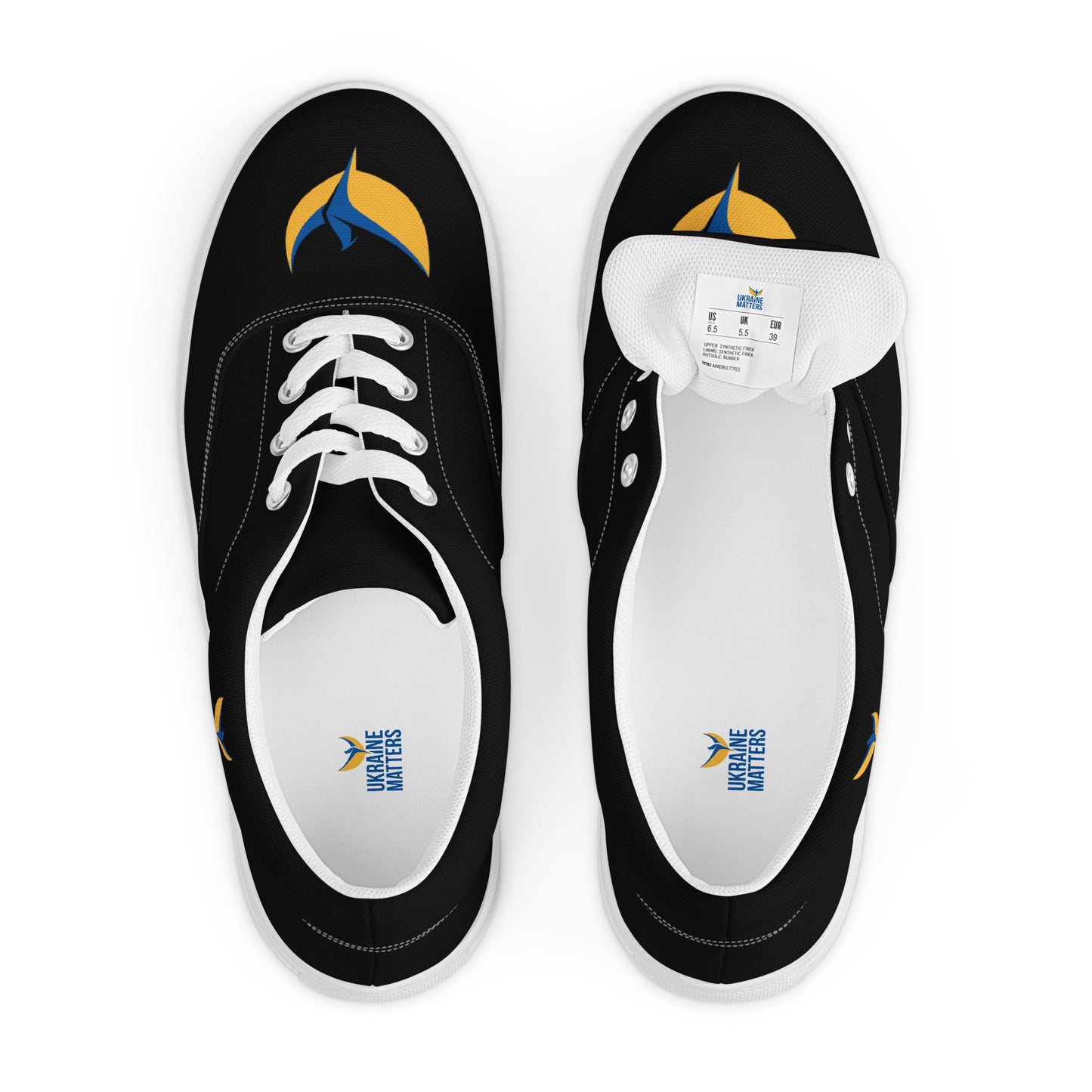 Men’s Lace-up Black Canvas Shoes - Phoenix