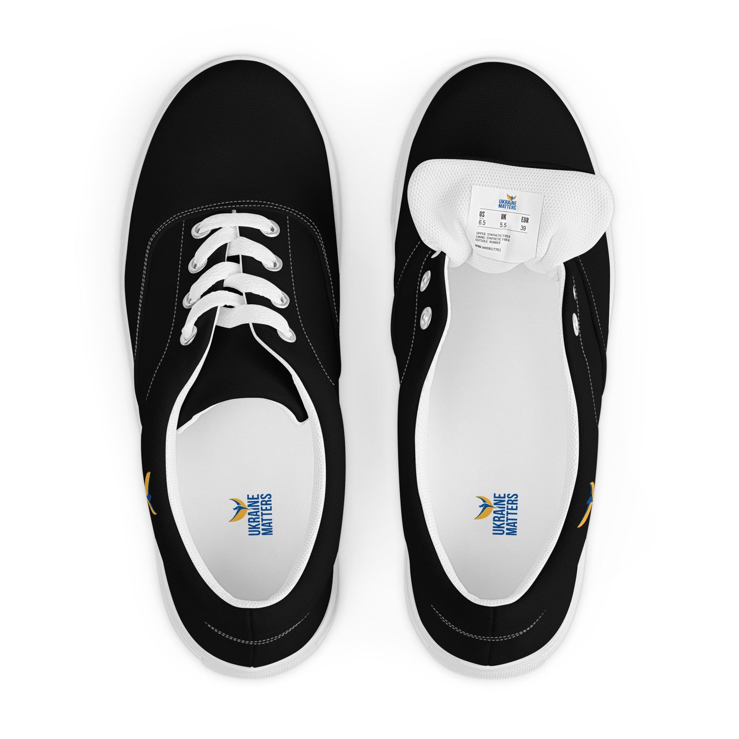 Men’s Lace-up Black Canvas Shoes - Phoenix Incogni