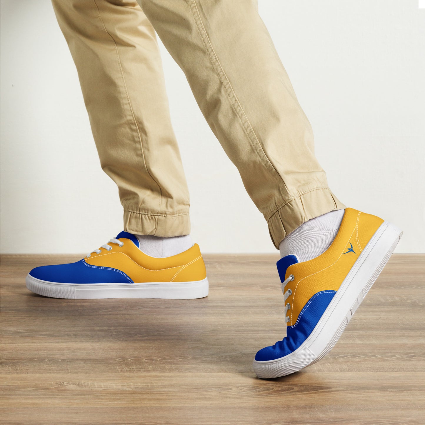 Men’s Lace-up Canvas Shoes - Ukrainian Colors