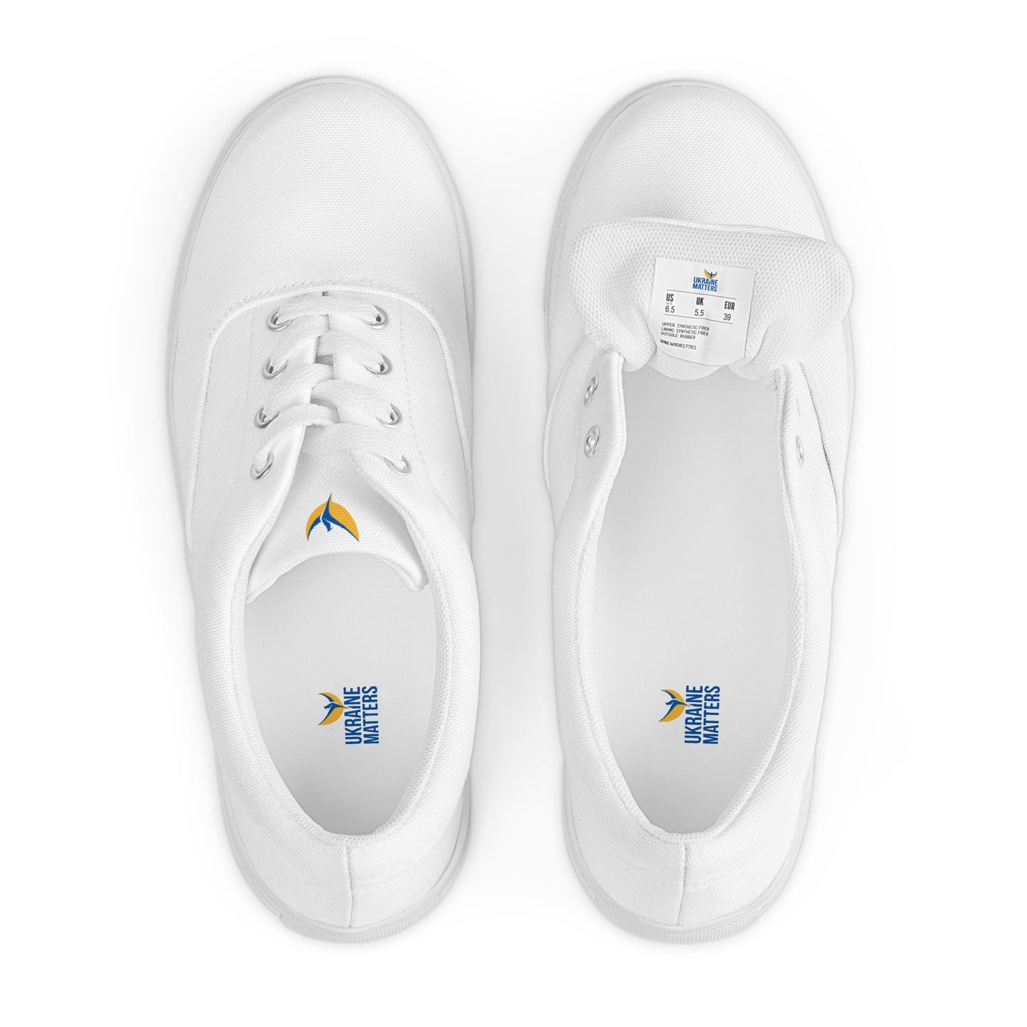 Men’s Lace-up White Canvas Shoes - Phoenix Incogni Center
