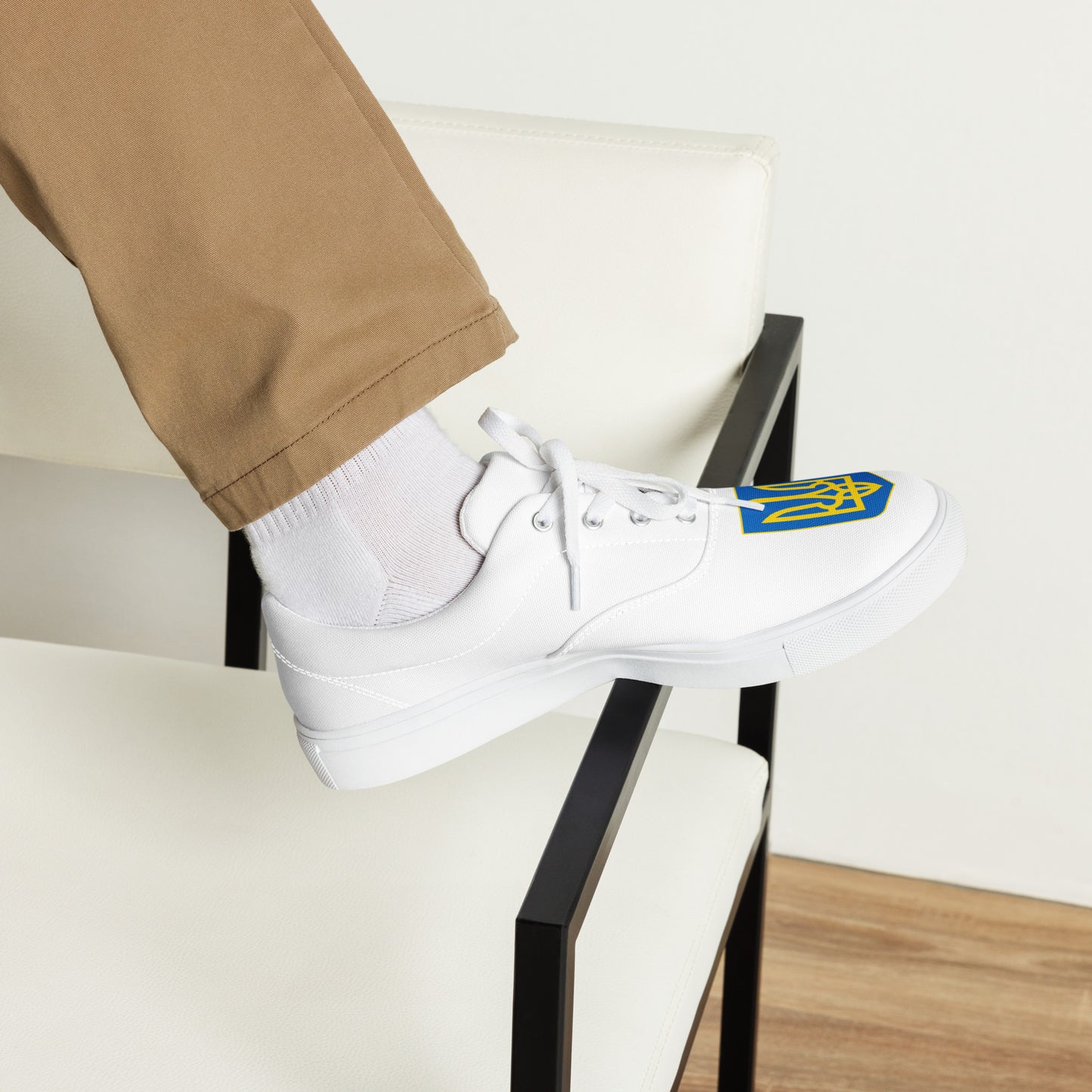 Men’s Lace-up White Canvas Shoes - Trident