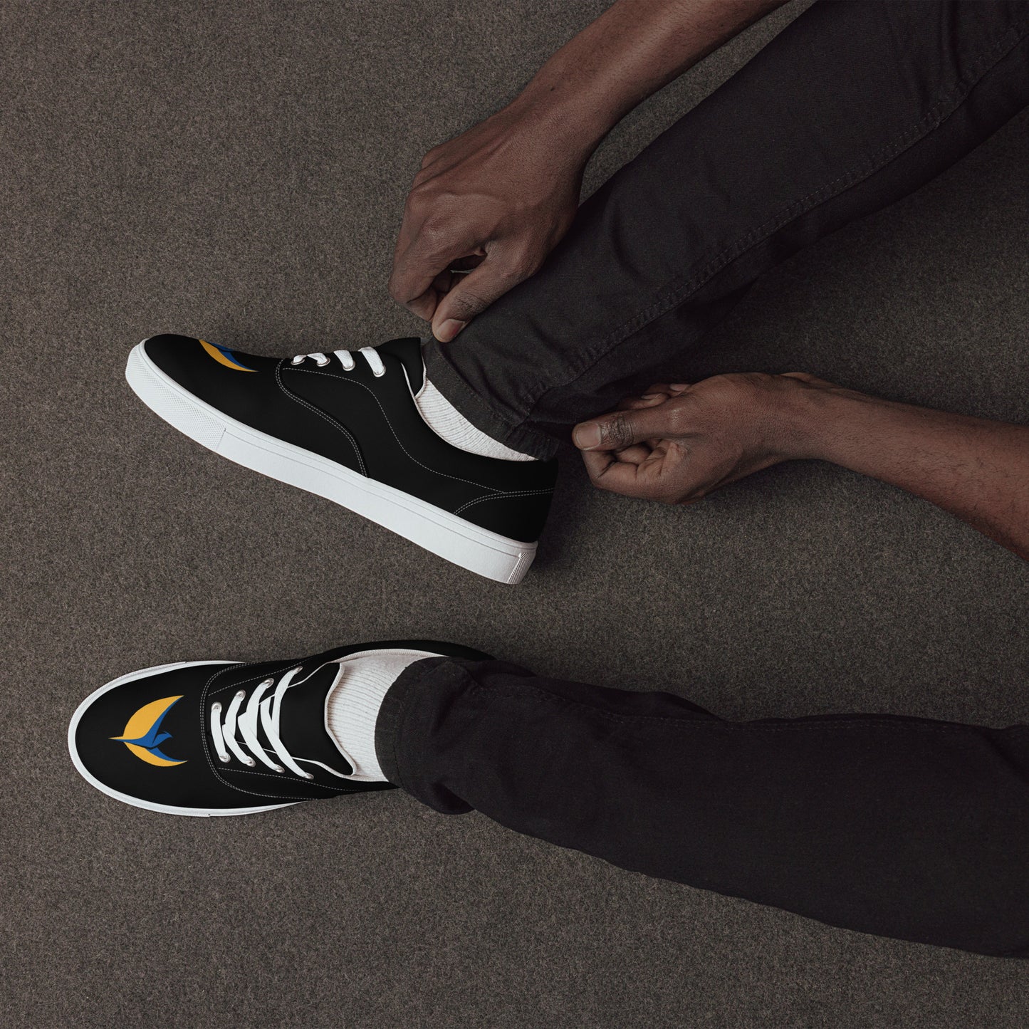 Men’s Lace-up Black Canvas Shoes - Phoenix