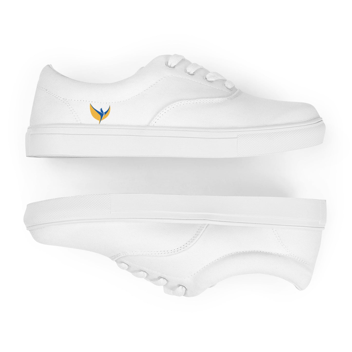 Men’s Lace-up White Canvas Shoes - Phoenix Incogni Side