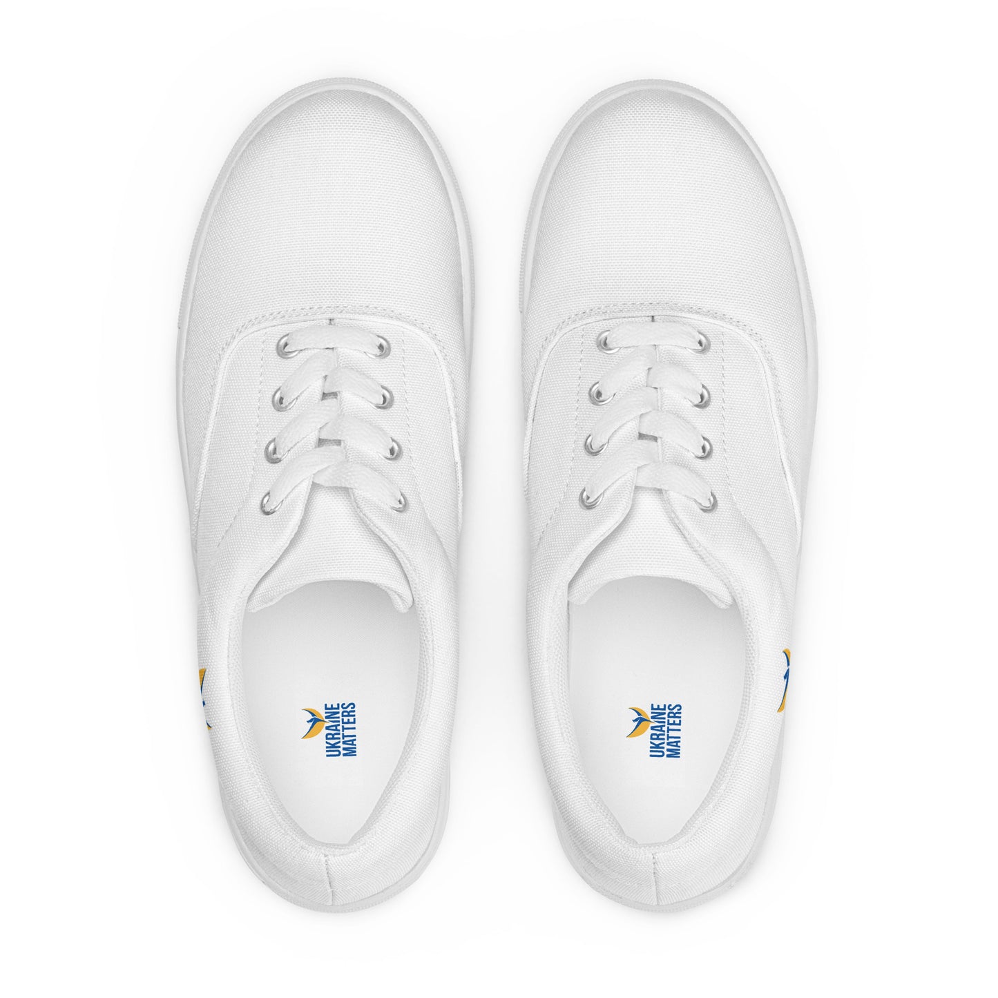 Men’s Lace-up White Canvas Shoes - Phoenix Incogni Side
