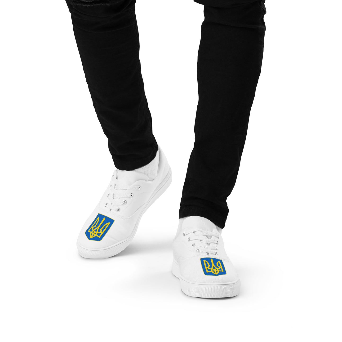 Men’s Lace-up White Canvas Shoes - Trident