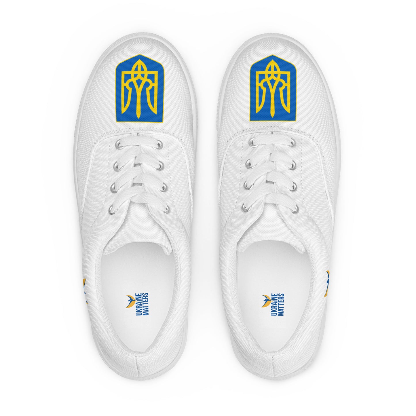 Men’s Lace-up White Canvas Shoes - Trident