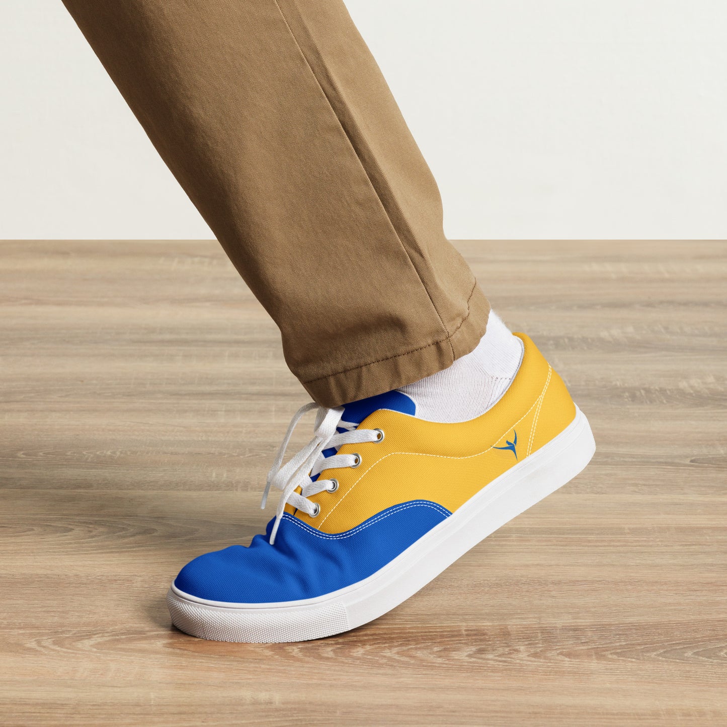 Men’s Lace-up Canvas Shoes - Ukrainian Colors