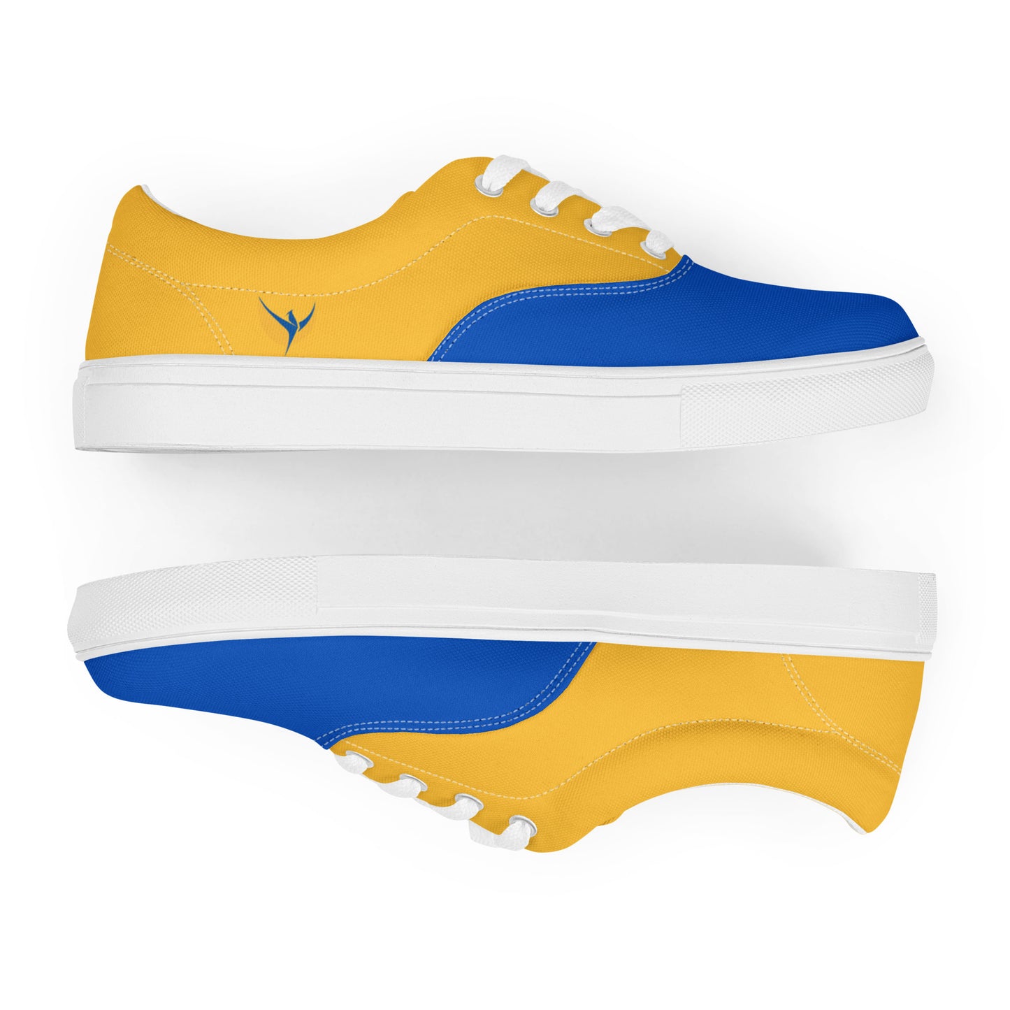 Men’s Lace-up Canvas Shoes - Ukrainian Colors