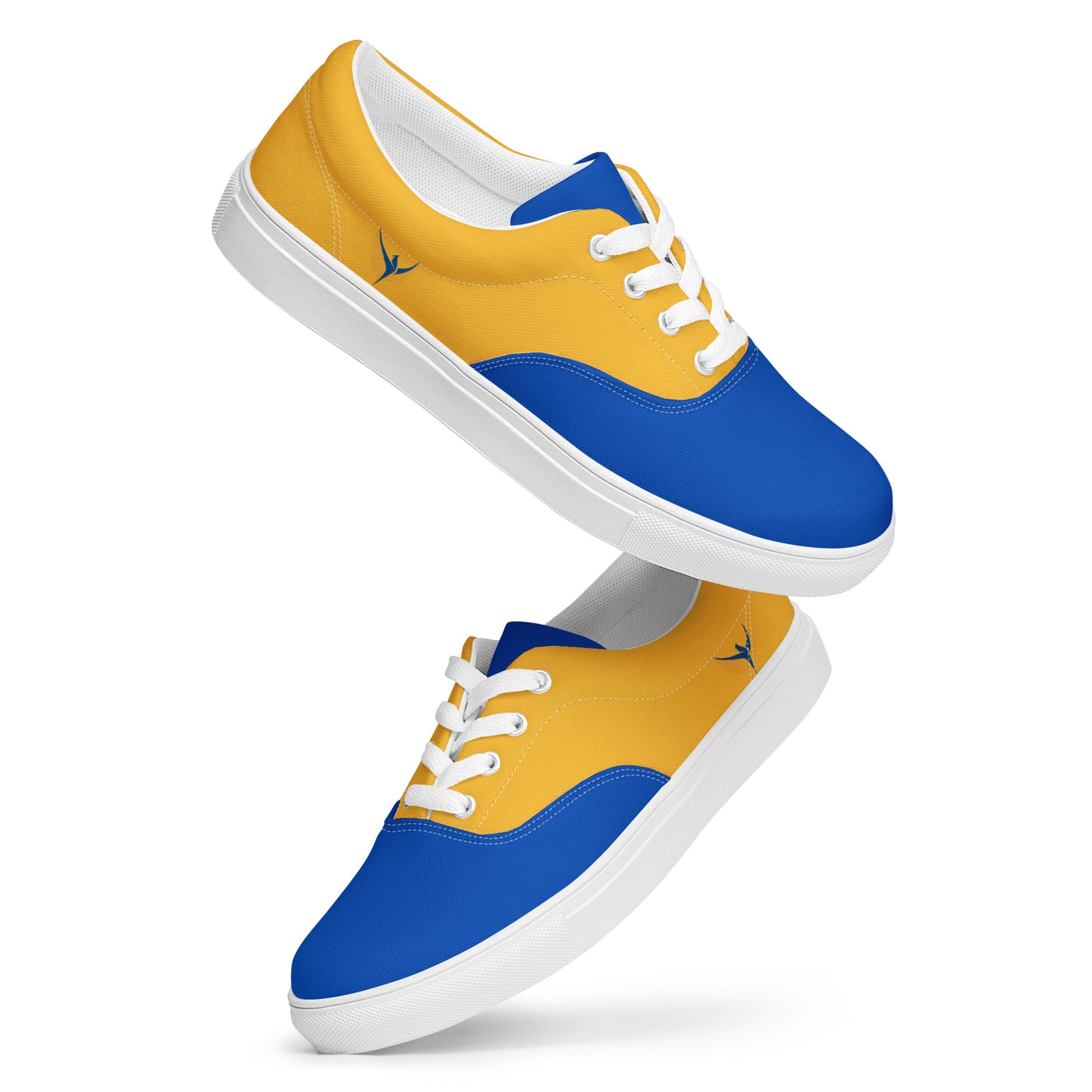 Men’s Lace-up Canvas Shoes - Ukrainian Colors