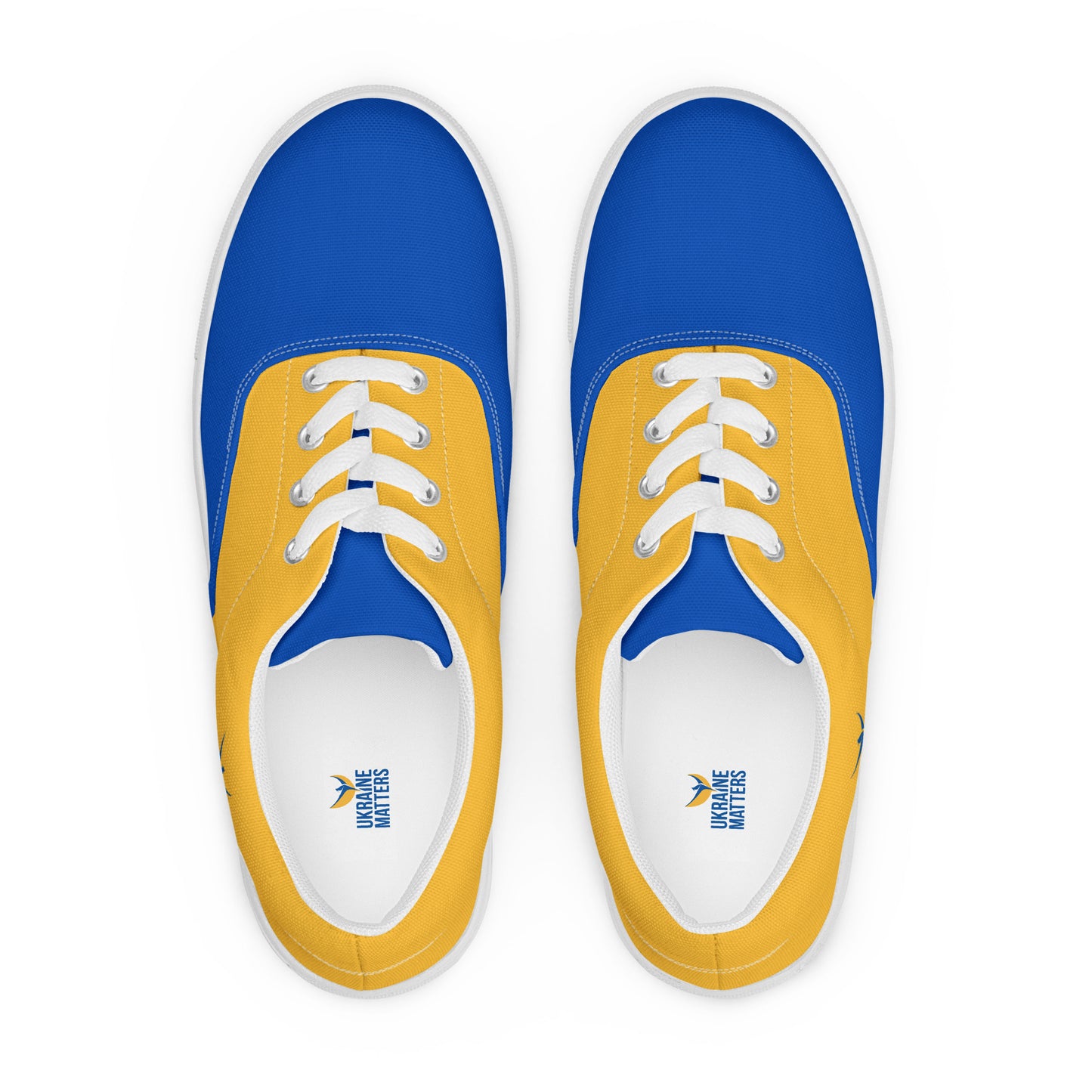 Men’s Lace-up Canvas Shoes - Ukrainian Colors