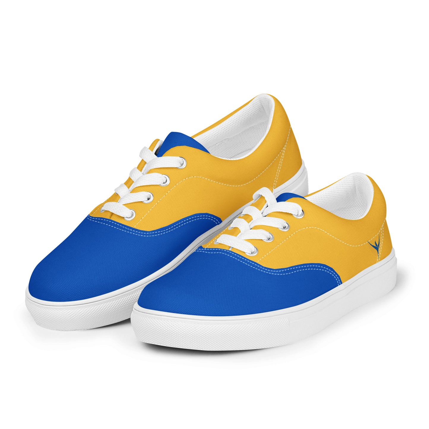 Men’s Lace-up Canvas Shoes - Ukrainian Colors