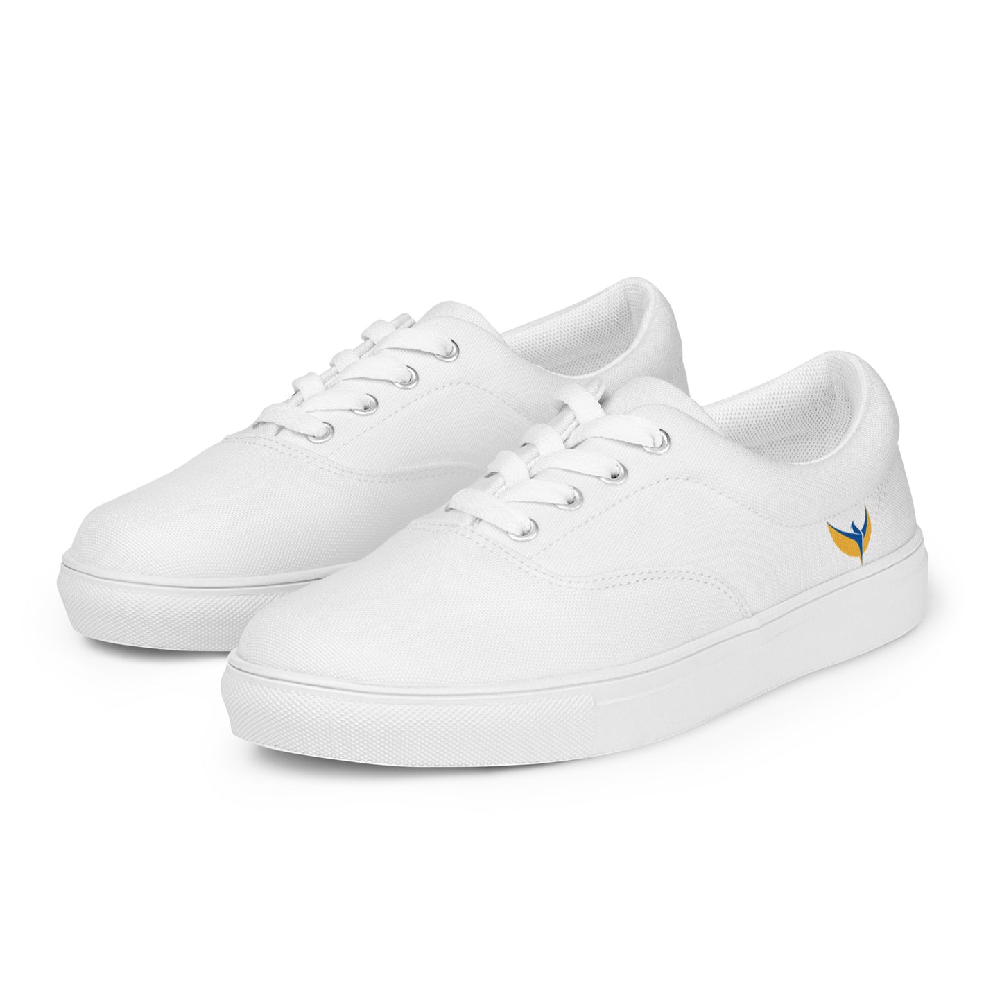 Men’s Lace-up White Canvas Shoes - Phoenix Incogni Side