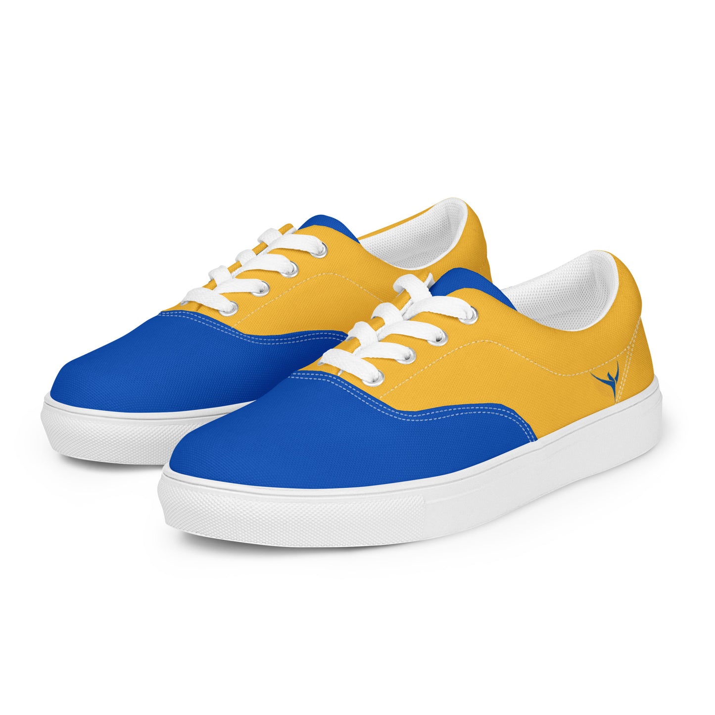Men’s Lace-up Canvas Shoes - Ukrainian Colors