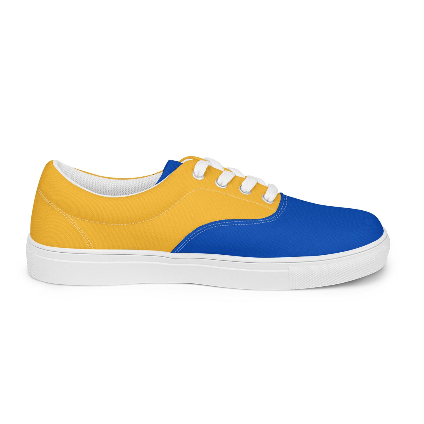 Men’s Lace-up Canvas Shoes - Ukrainian Colors