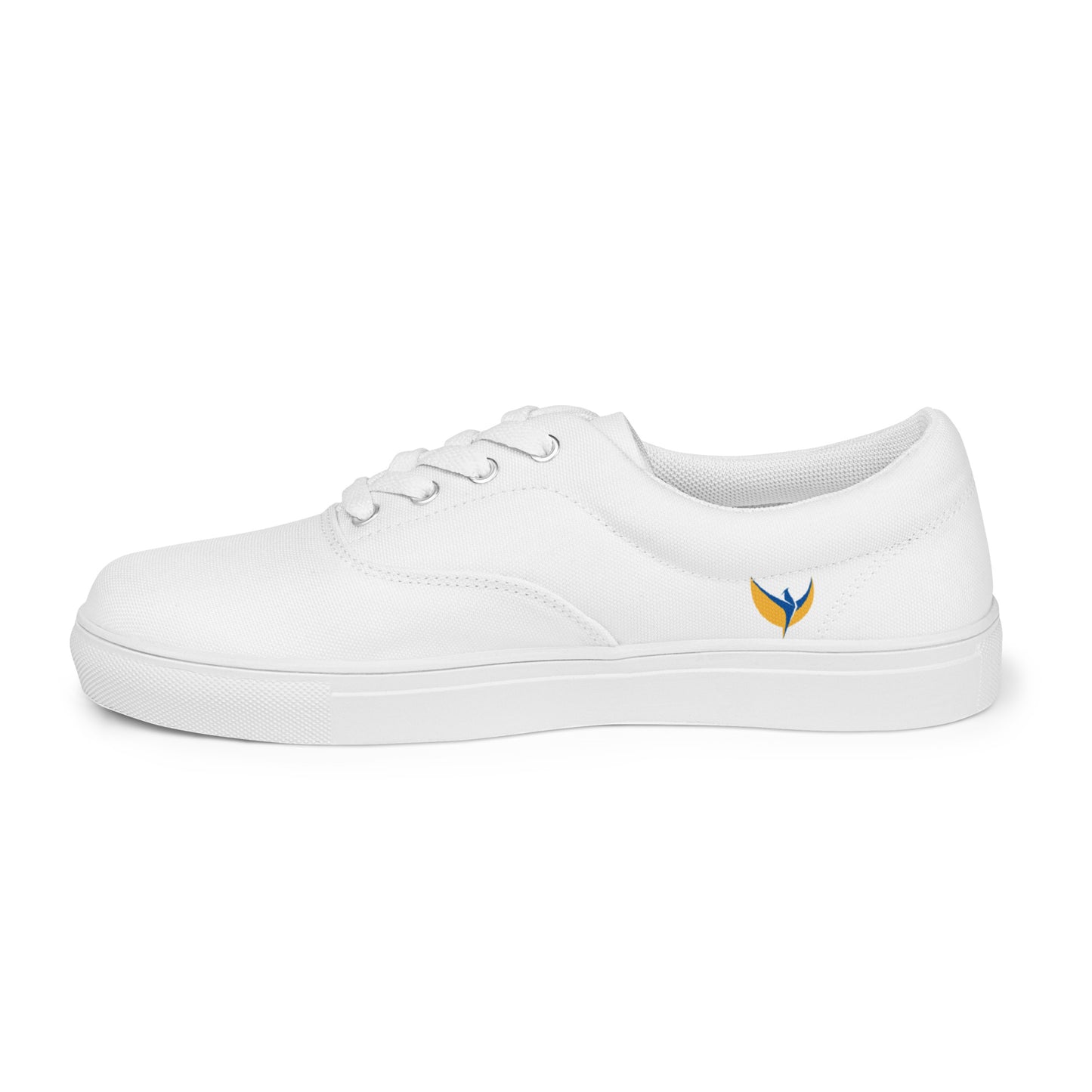 Men’s Lace-up White Canvas Shoes - Phoenix Incogni Side