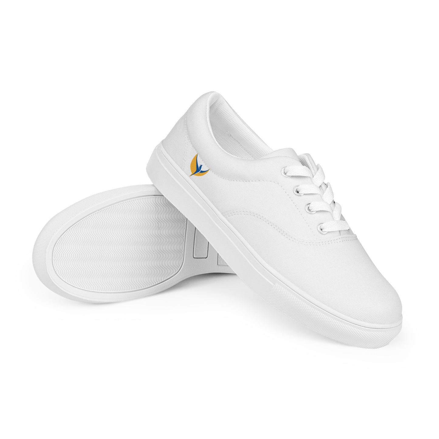 Men’s Lace-up White Canvas Shoes - Phoenix Incogni Side