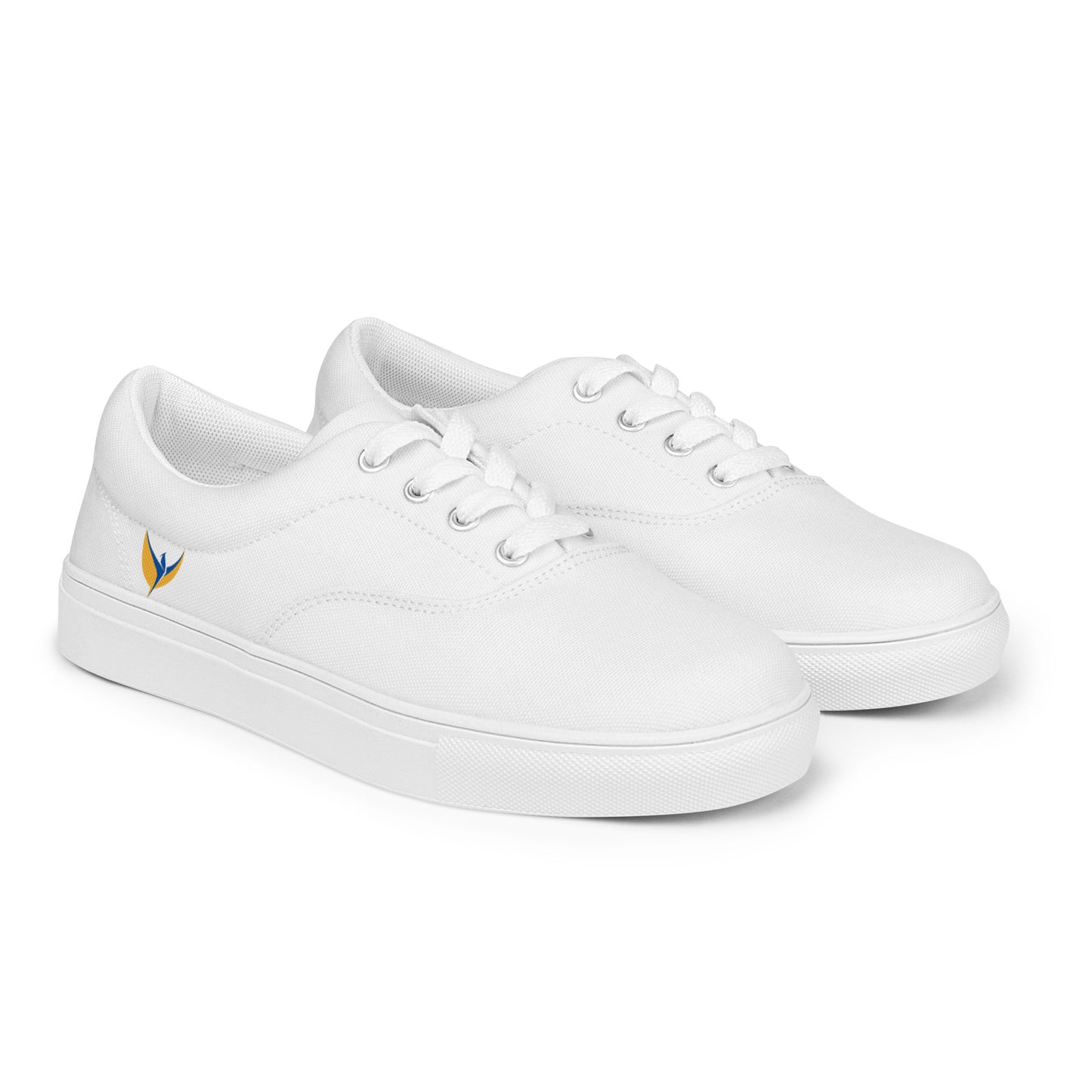 Men’s Lace-up White Canvas Shoes - Phoenix Incogni Side
