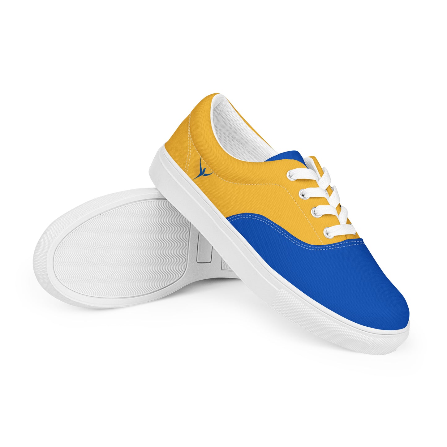 Men’s Lace-up Canvas Shoes - Ukrainian Colors