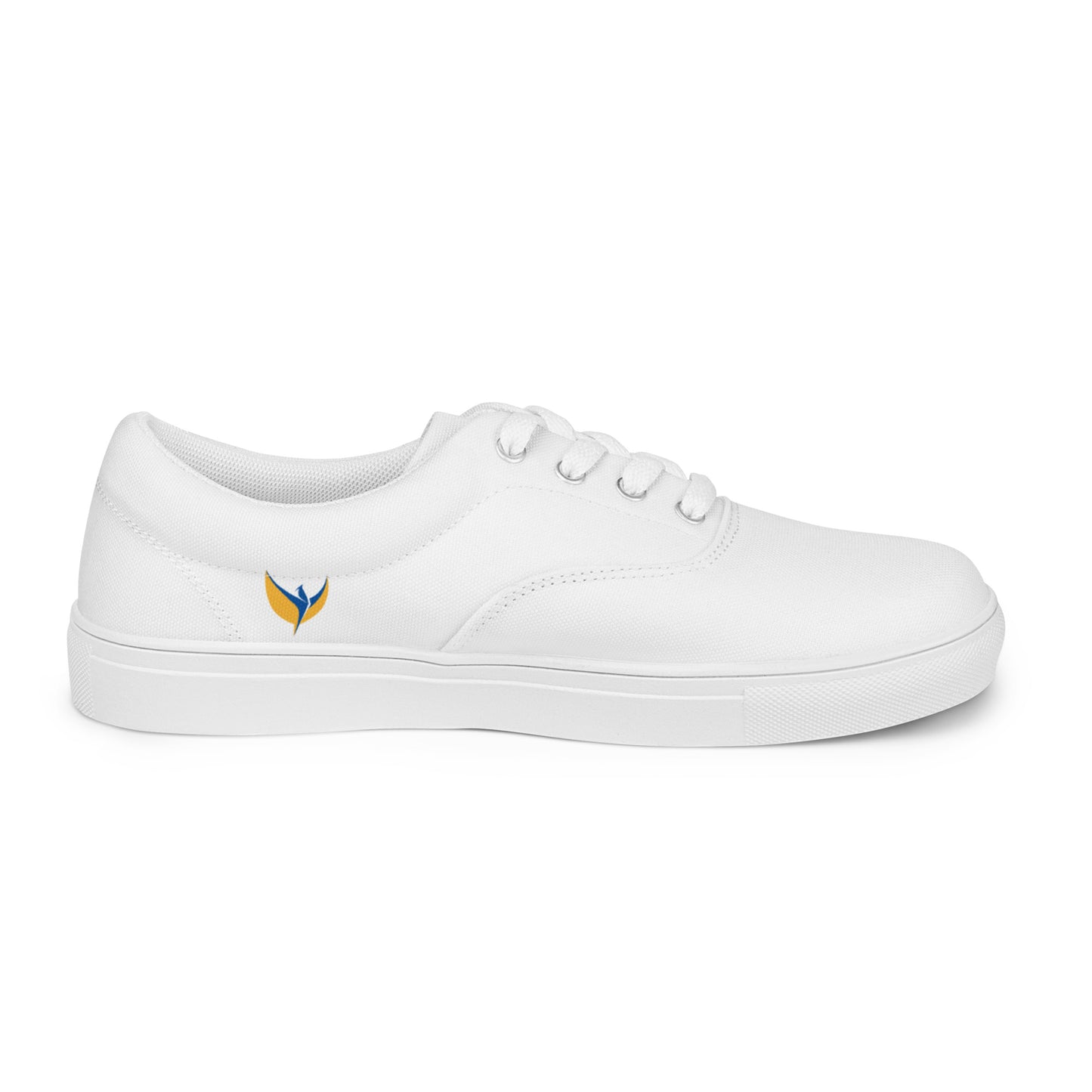 Men’s Lace-up White Canvas Shoes - Phoenix Incogni Side