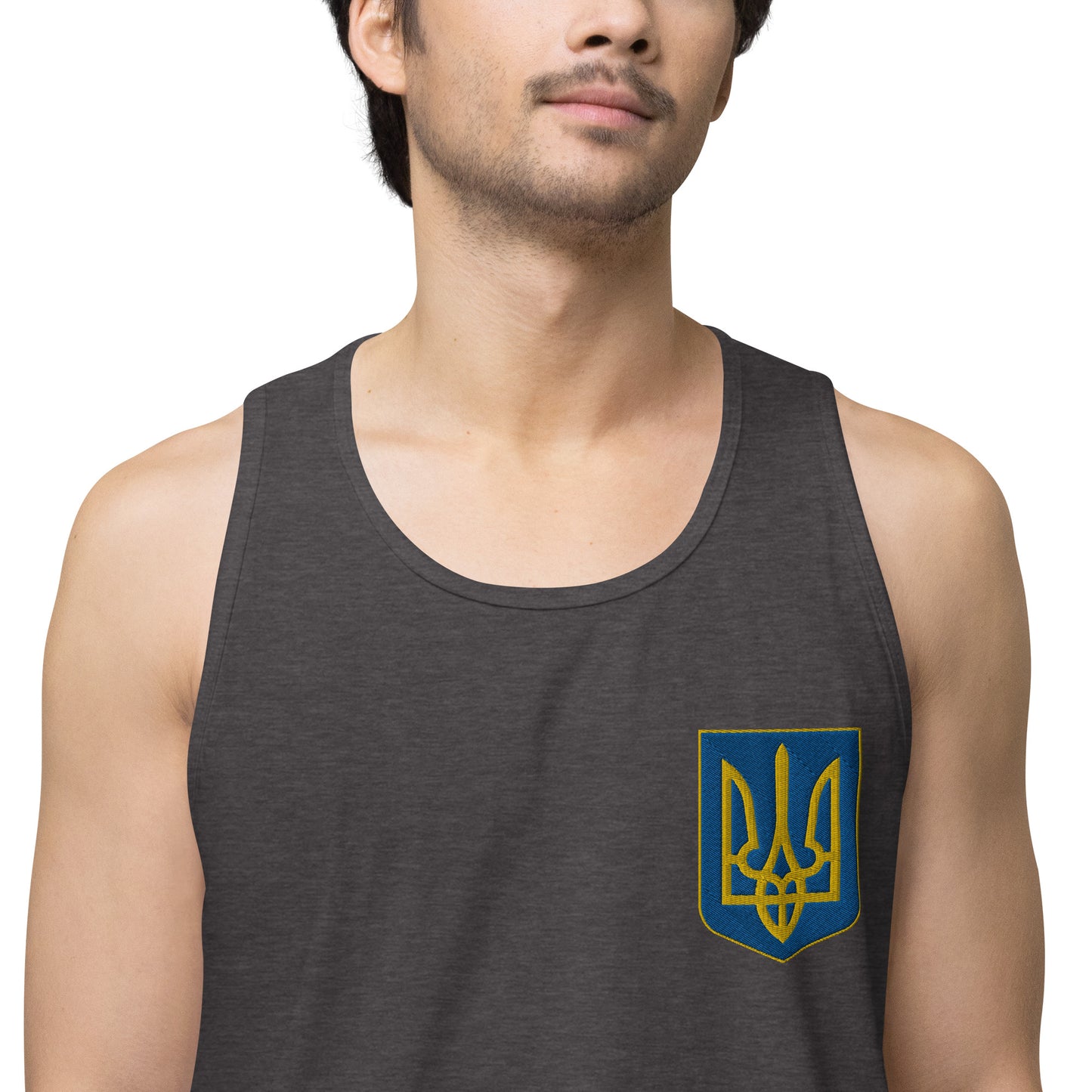Men’s Premium Tank Top - Embroidered Trident