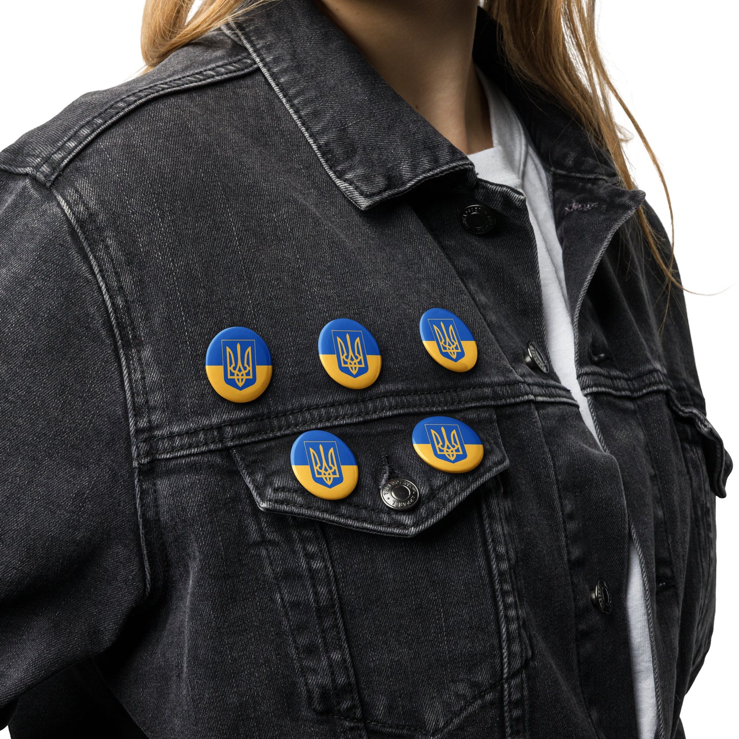 Set of 5 Pin Buttons - Trident & Flag