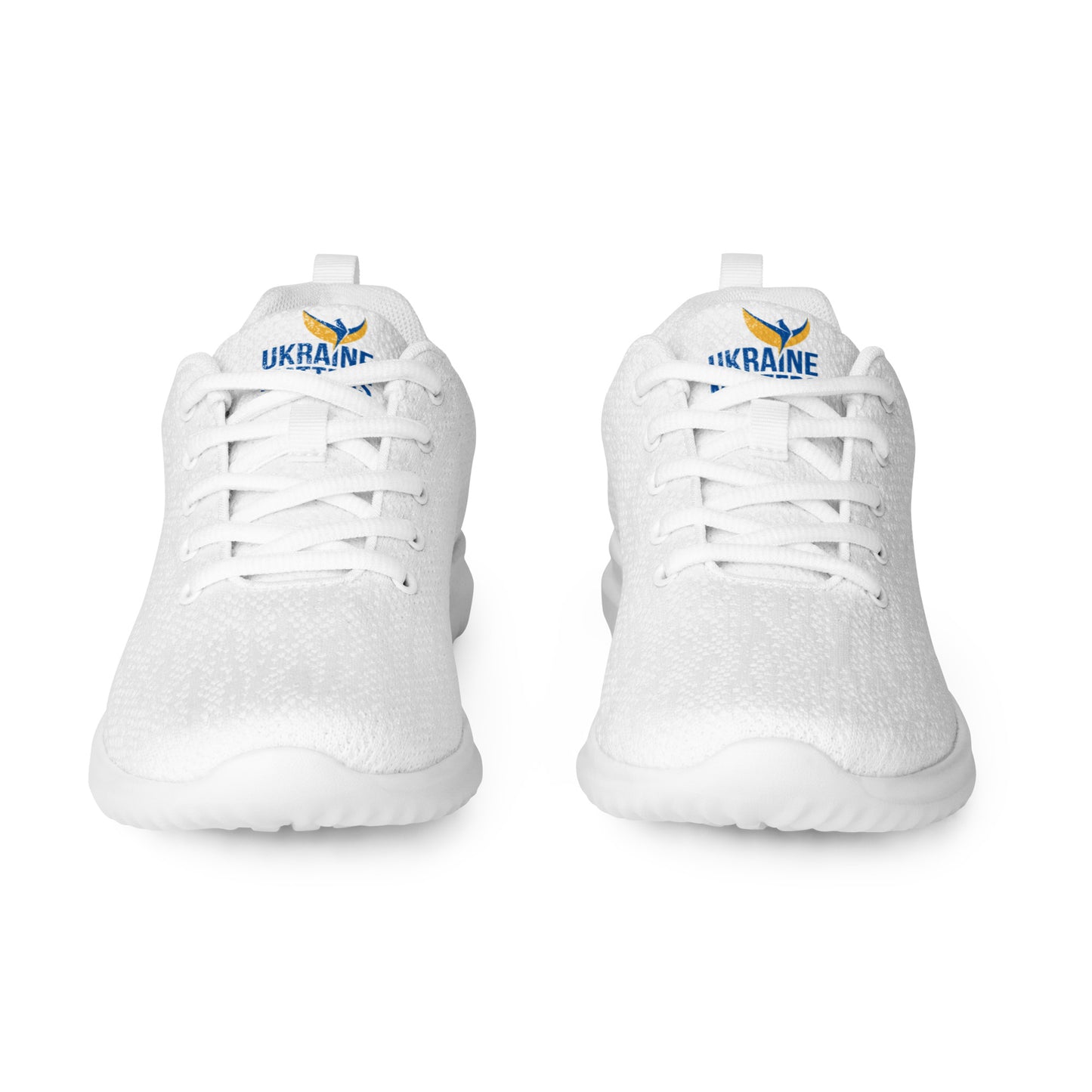 Women’s White Athletic Shoes - Ukraine Matters Logo