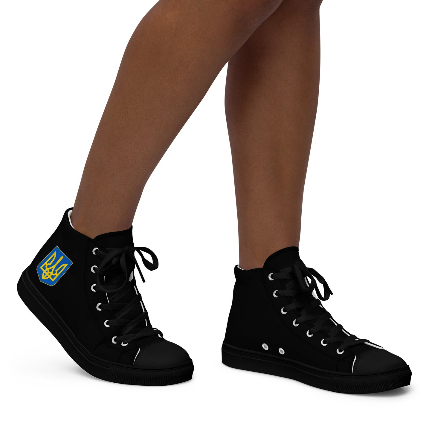 Women’s High Top Black Canvas Shoes - Trident