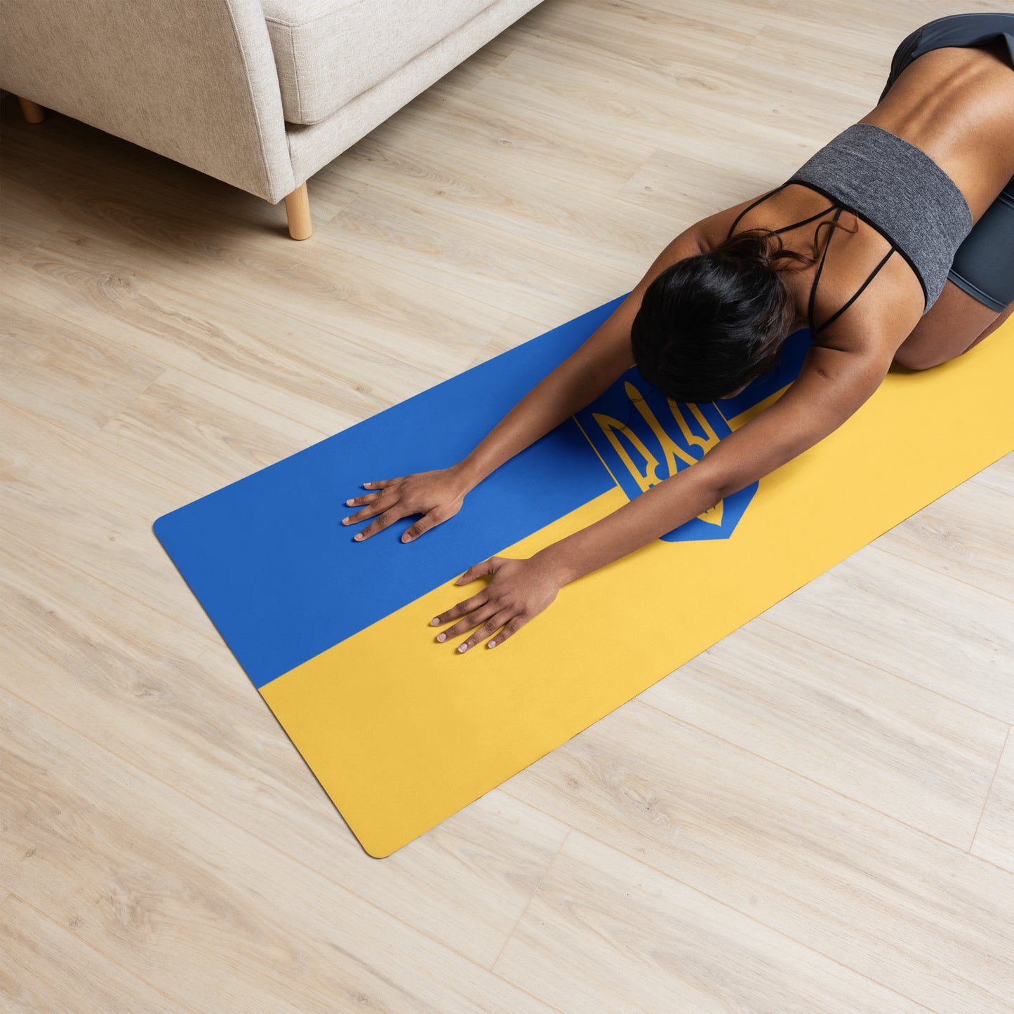 Yoga Mat - Single Trident & Flag