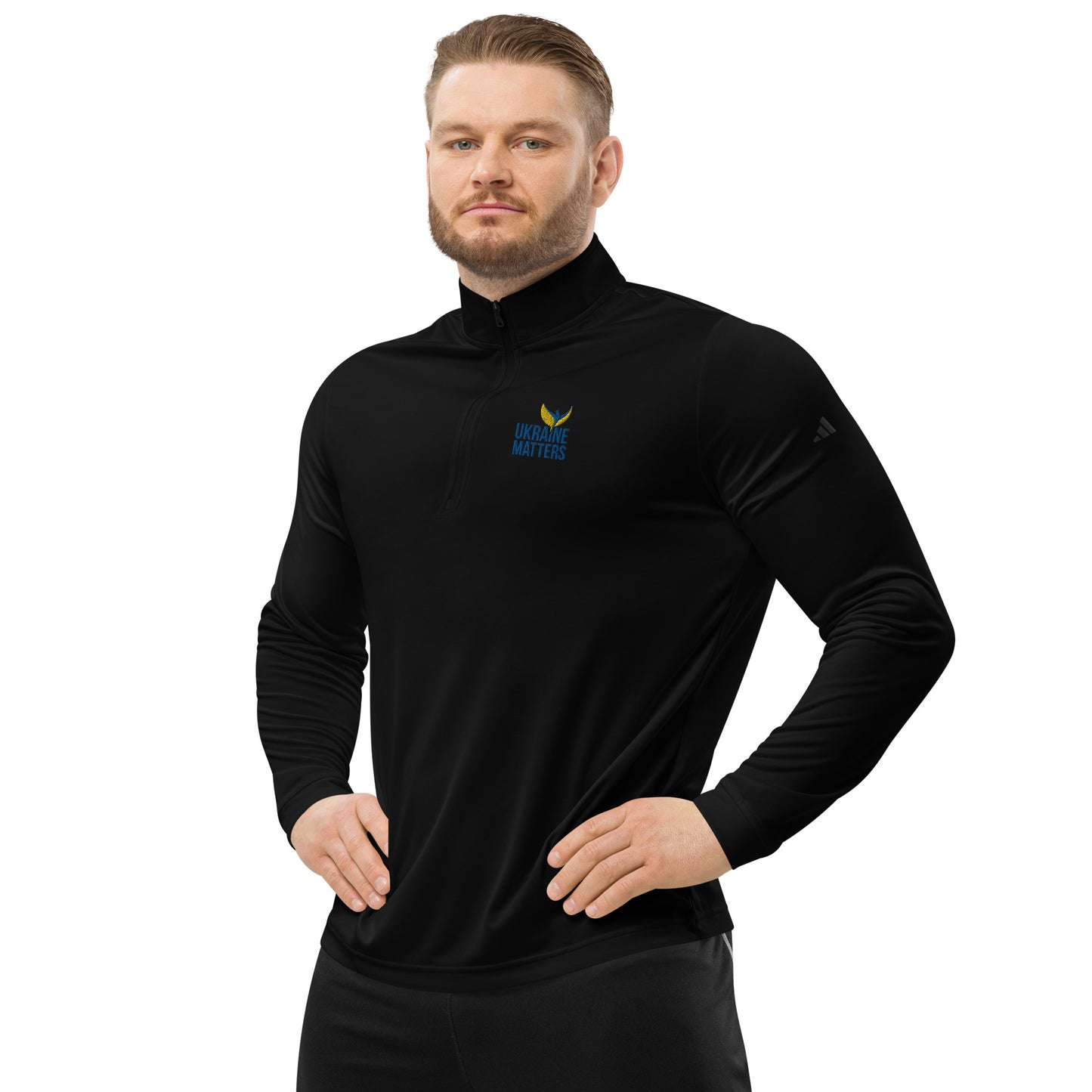 Quarter Zip Pullover - Embroidered Ukraine Matters Logo