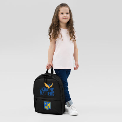 Black Backpack - Ukraine Matters Logo