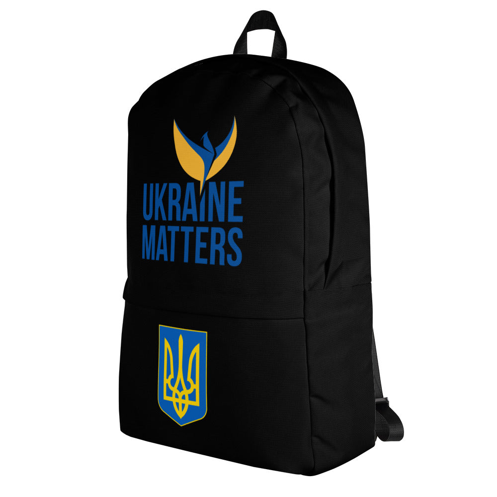 Black Backpack - Ukraine Matters Logo