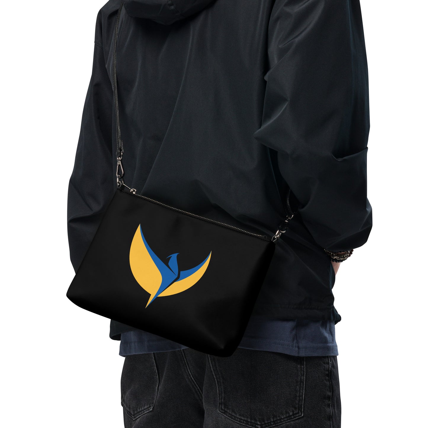 Crossbody Black Bag - Ukraine Matters Logo