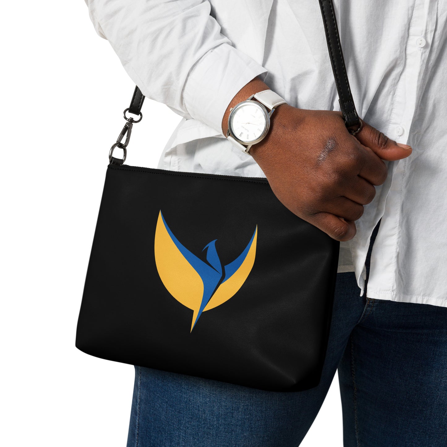 Crossbody Black Bag - Ukraine Matters Logo