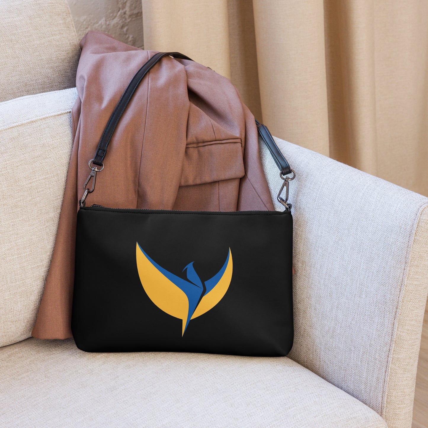 Crossbody Black Bag - Ukraine Matters Logo