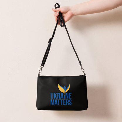 Crossbody Black Bag - Ukraine Matters Logo