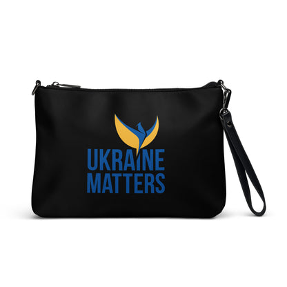 Crossbody Black Bag - Ukraine Matters Logo