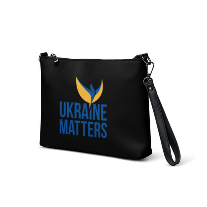 Crossbody Black Bag - Ukraine Matters Logo