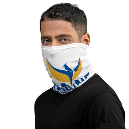 White Neck Gaiter - Ukraine Matters Logo