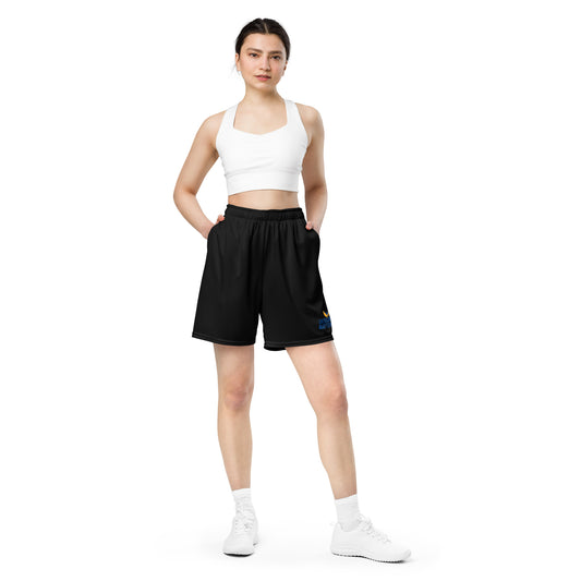 Unisex Black Mesh Shorts - Ukraine Matters Logo