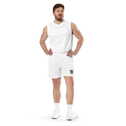 Unisex White Mesh Shorts - Trident