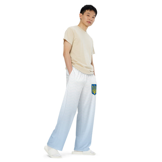 Unisex Blue Fade Wide-leg Pants - Trident