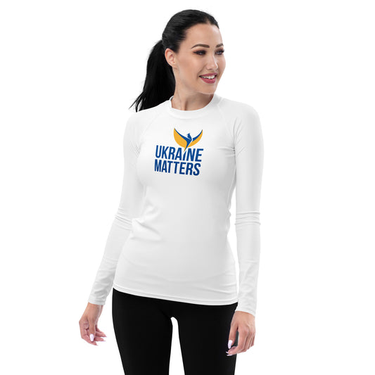 Women's Rash Guard Shirt - Ukraine Matters Logo