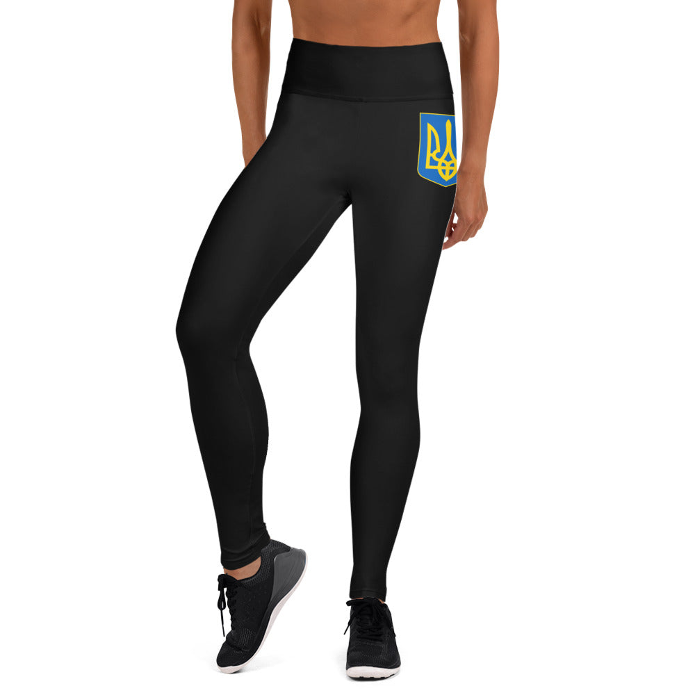 Black Yoga Leggings - Trident