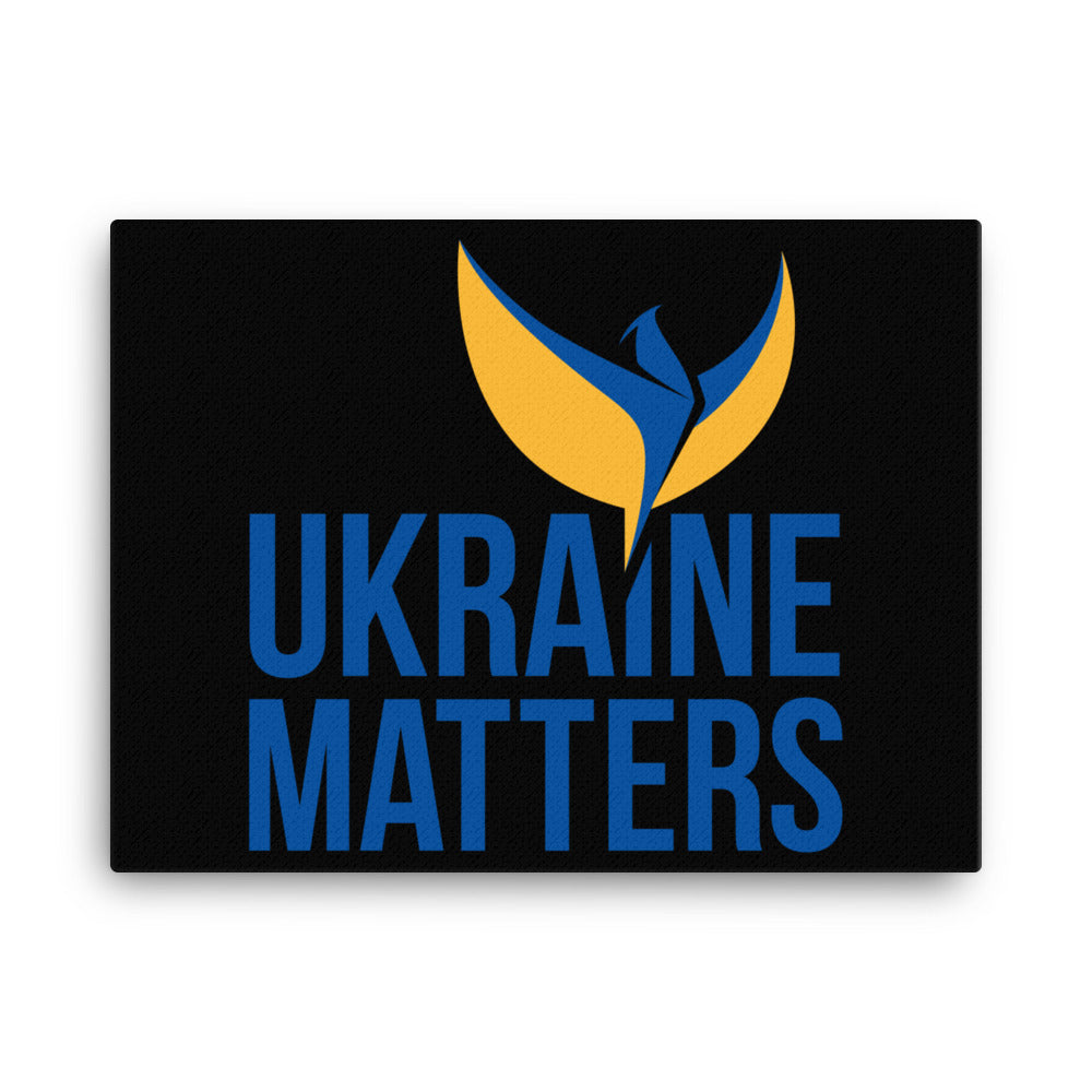 Canvas Painting - Ukraine Matters Logo Black Background