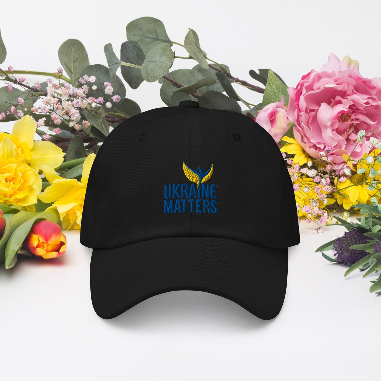 Dad Hat / Cap - Embroidered Ukraine Matters Logo