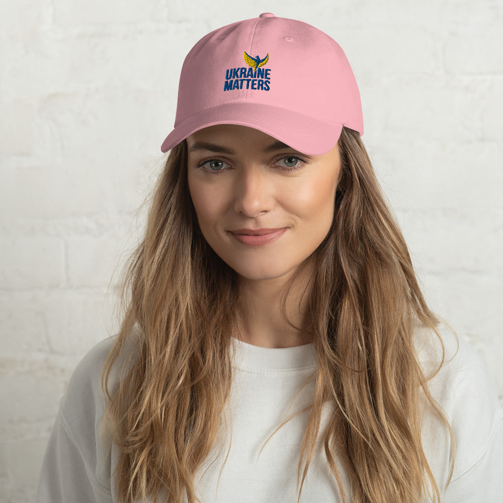 Dad Hat / Cap - Embroidered Ukraine Matters Logo