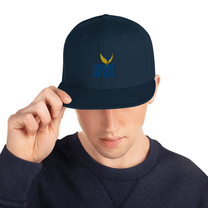 Snapback Hat / Cap - Embroidered Ukraine Matters Logo