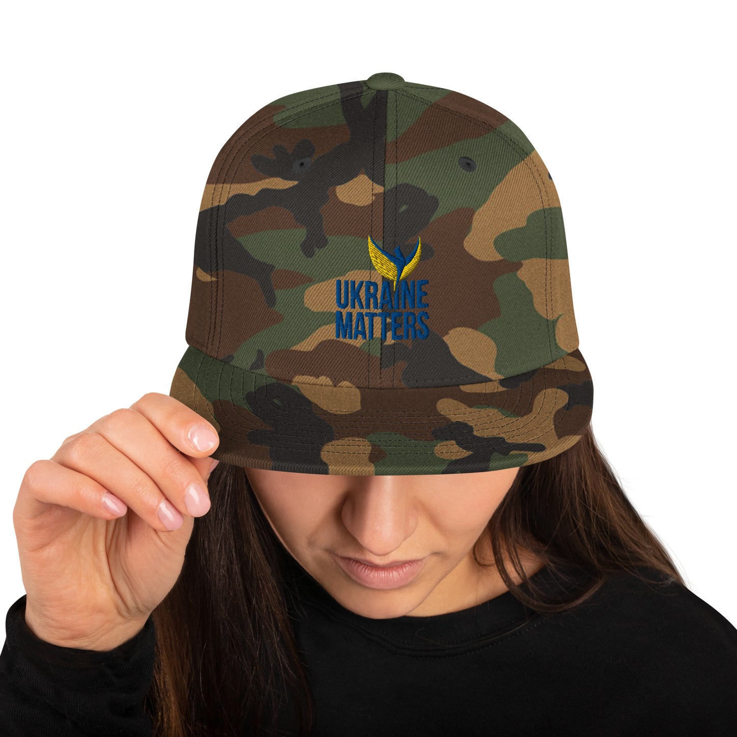 Snapback Hat / Cap - Embroidered Ukraine Matters Logo