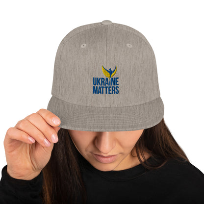 Snapback Hat / Cap - Embroidered Ukraine Matters Logo