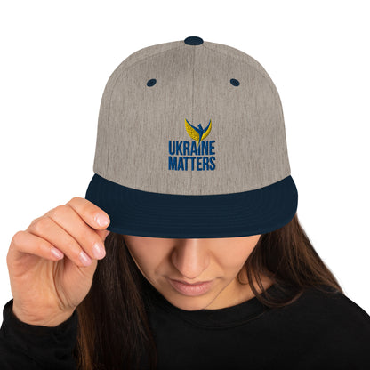 Snapback Hat / Cap - Embroidered Ukraine Matters Logo